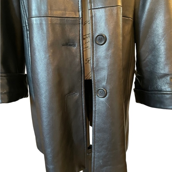 MAVIN Richards black leather coat size medium - Picture 3 of 9